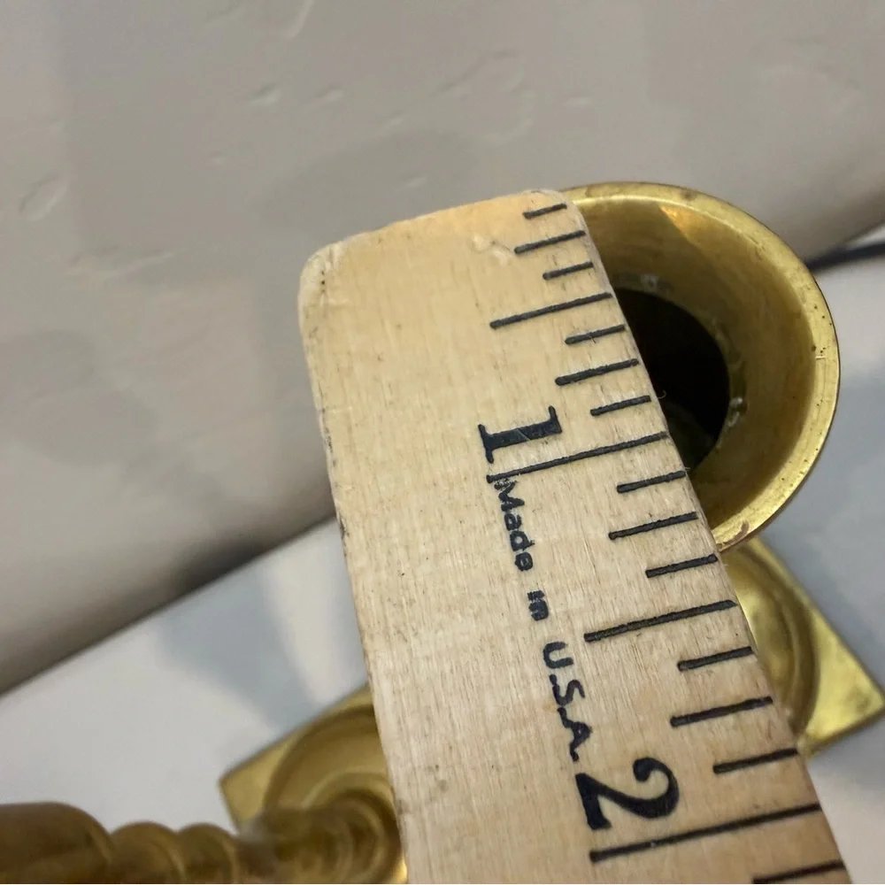 Pair of Vintage‎ Brass Candle Sticks Taper Holders 7